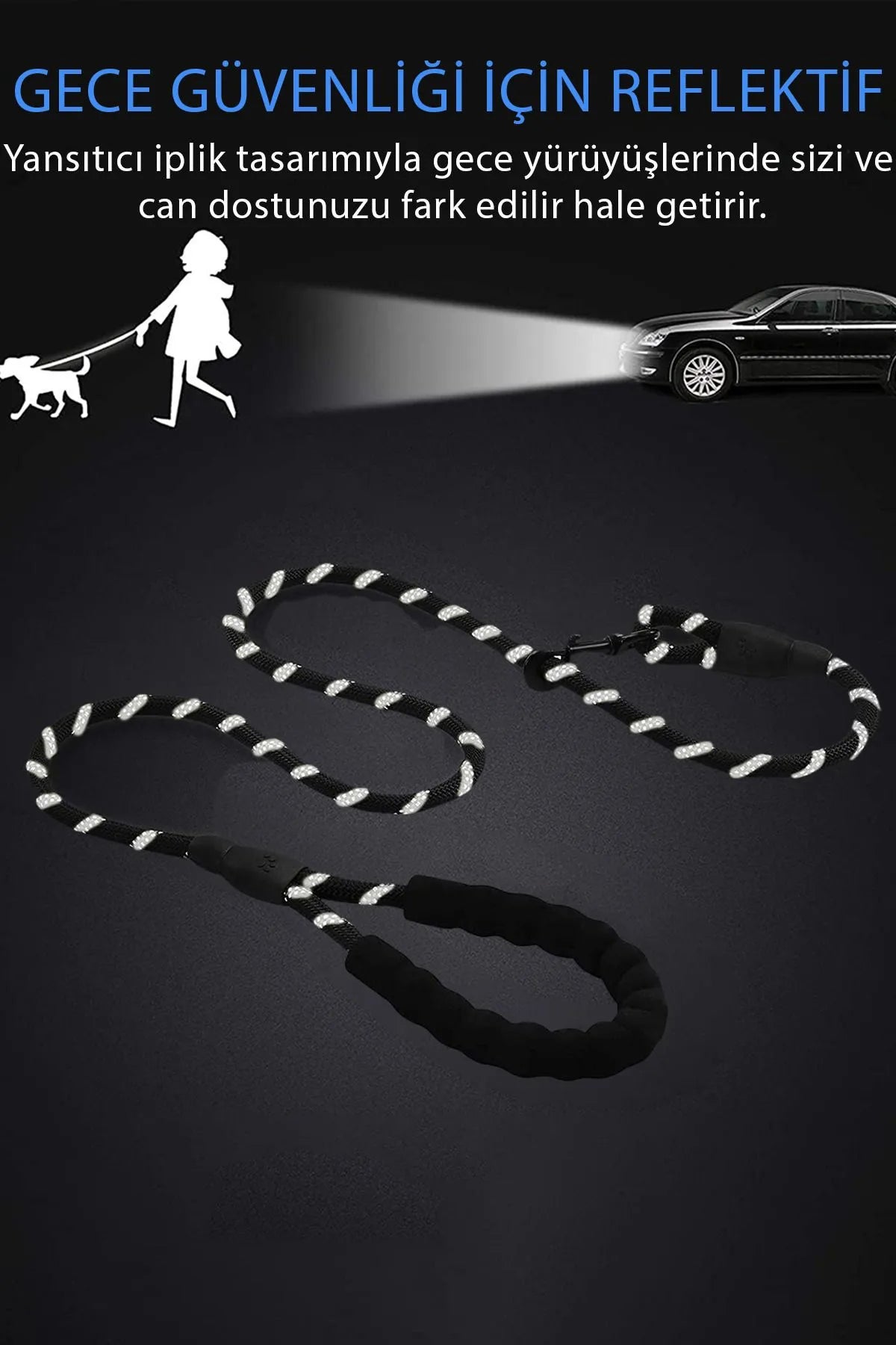 Petbebek™ Premium Reflektörlü Gezdirme İpi