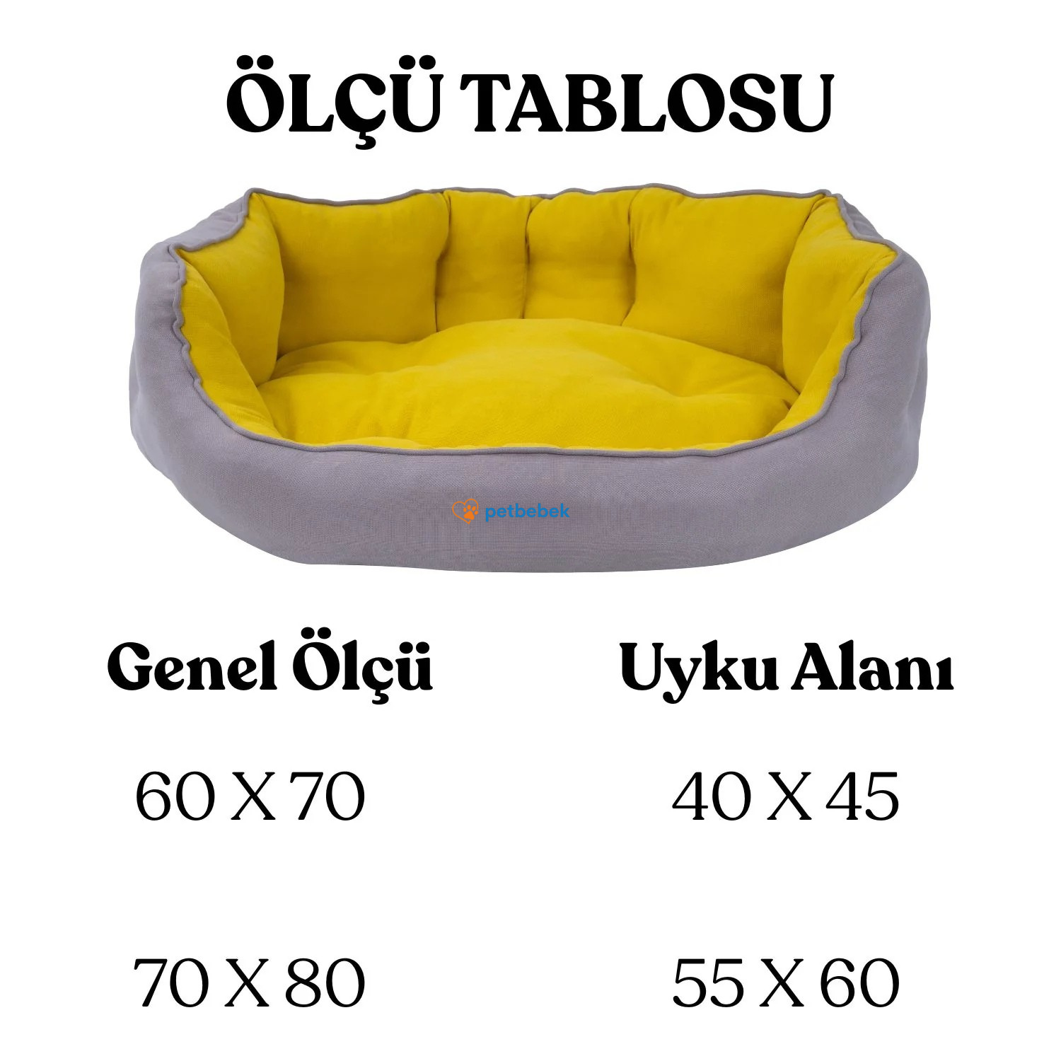 Petbebek™  Yazlık Kumaşlı, Ultra Yumuşak, Kaydırmaz Tabanlı, Yıkanabilir Kedi ve Köpek Yatağı