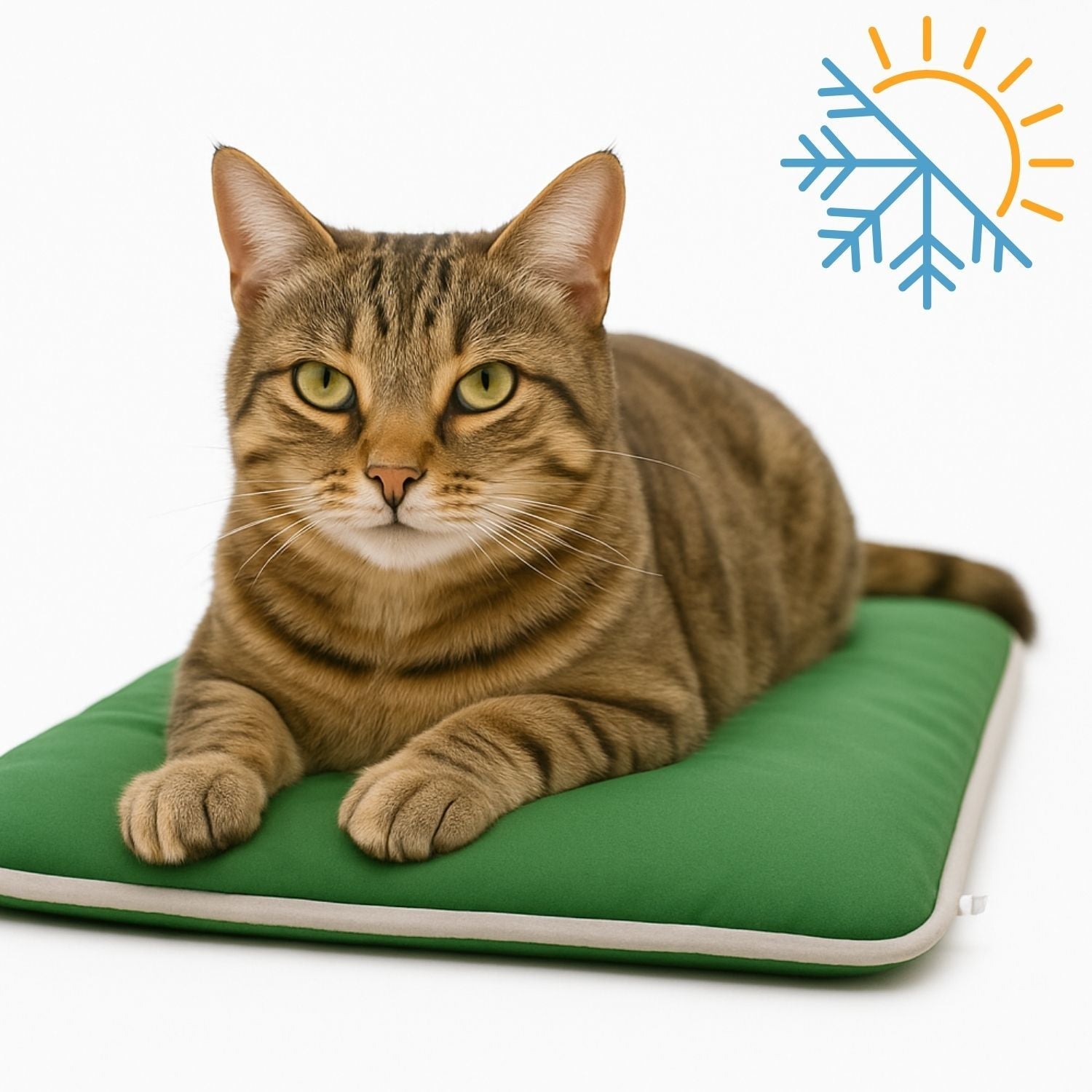 Petbebek™ Termal Mat, 2’si 1 Arada Jel Dolgulu, Kışın Isıtıcı & Yazın Serinletici Etkili Kedi Ve Köpek Matı (Haki)
