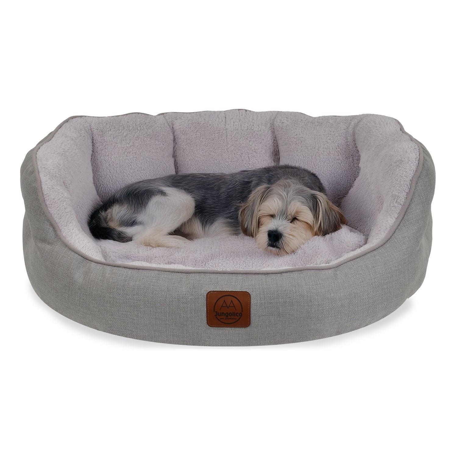 Petbebek™, Çift Taraflı Minderli, Ultra Yumuşak, Kaydırmaz Tabanlı, Yıkanabilir Kedi ve Köpek Yatağı (Açık Gri)