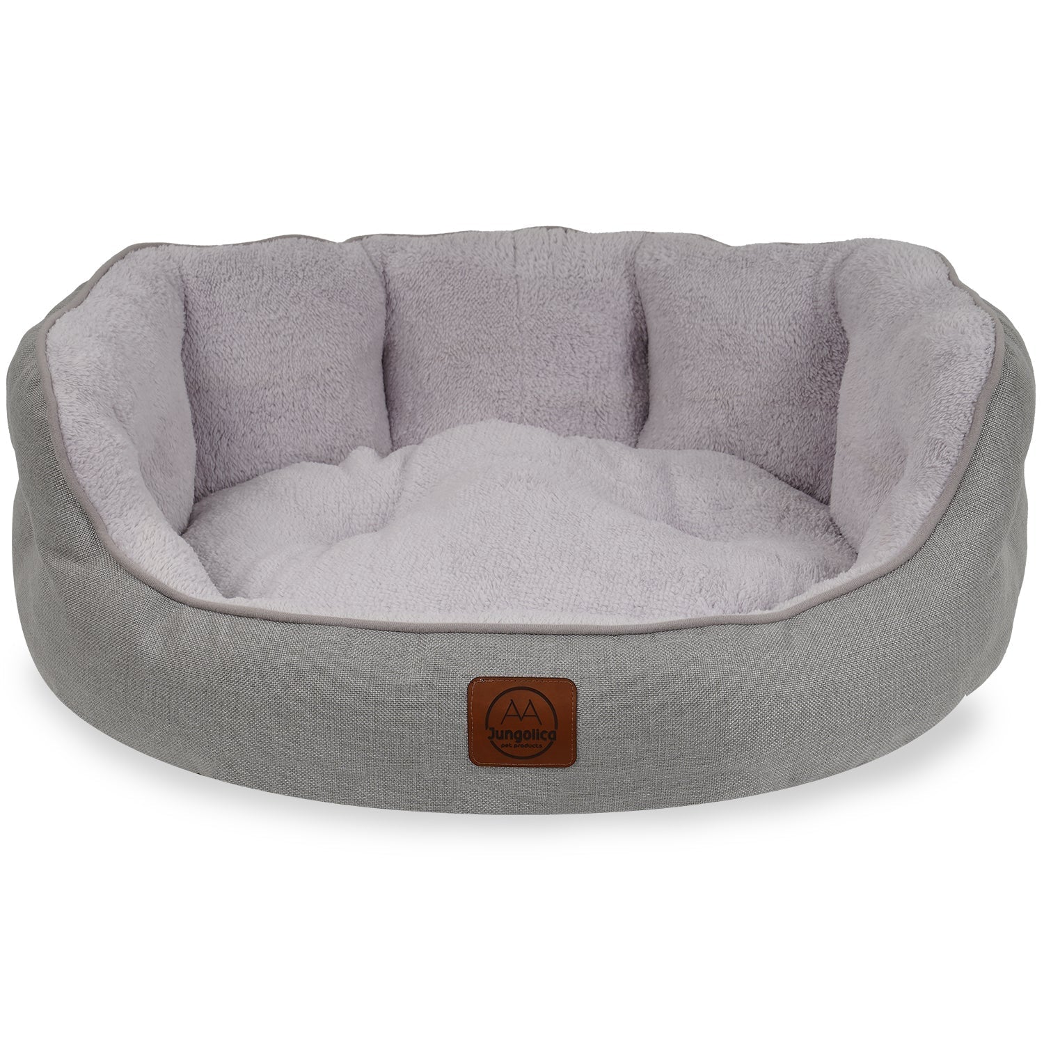 Petbebek™, Çift Taraflı Minderli, Ultra Yumuşak, Kaydırmaz Tabanlı, Yıkanabilir Kedi ve Köpek Yatağı (Açık Gri)