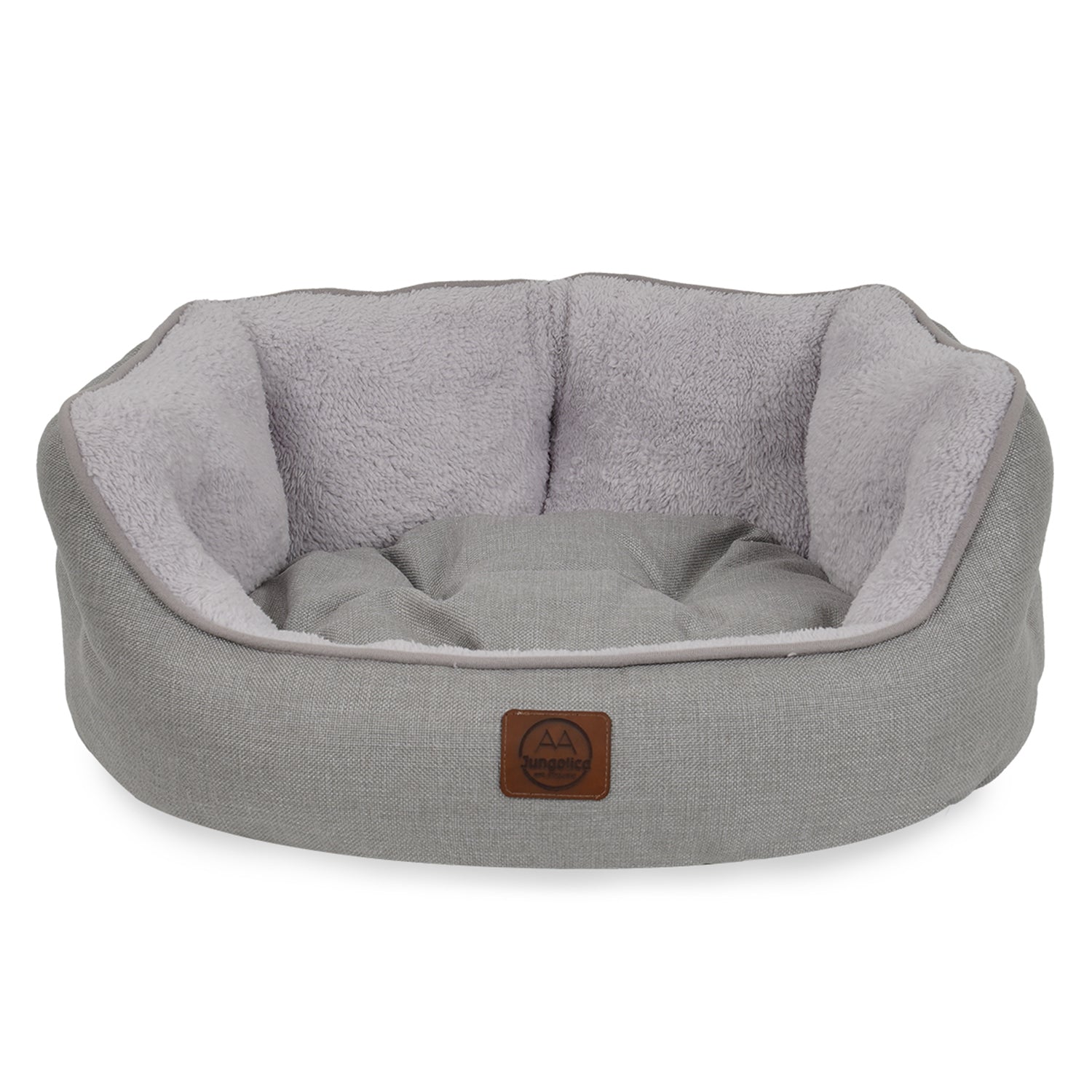 Petbebek™, Çift Taraflı Minderli, Ultra Yumuşak, Kaydırmaz Tabanlı, Yıkanabilir Kedi ve Köpek Yatağı (Açık Gri)