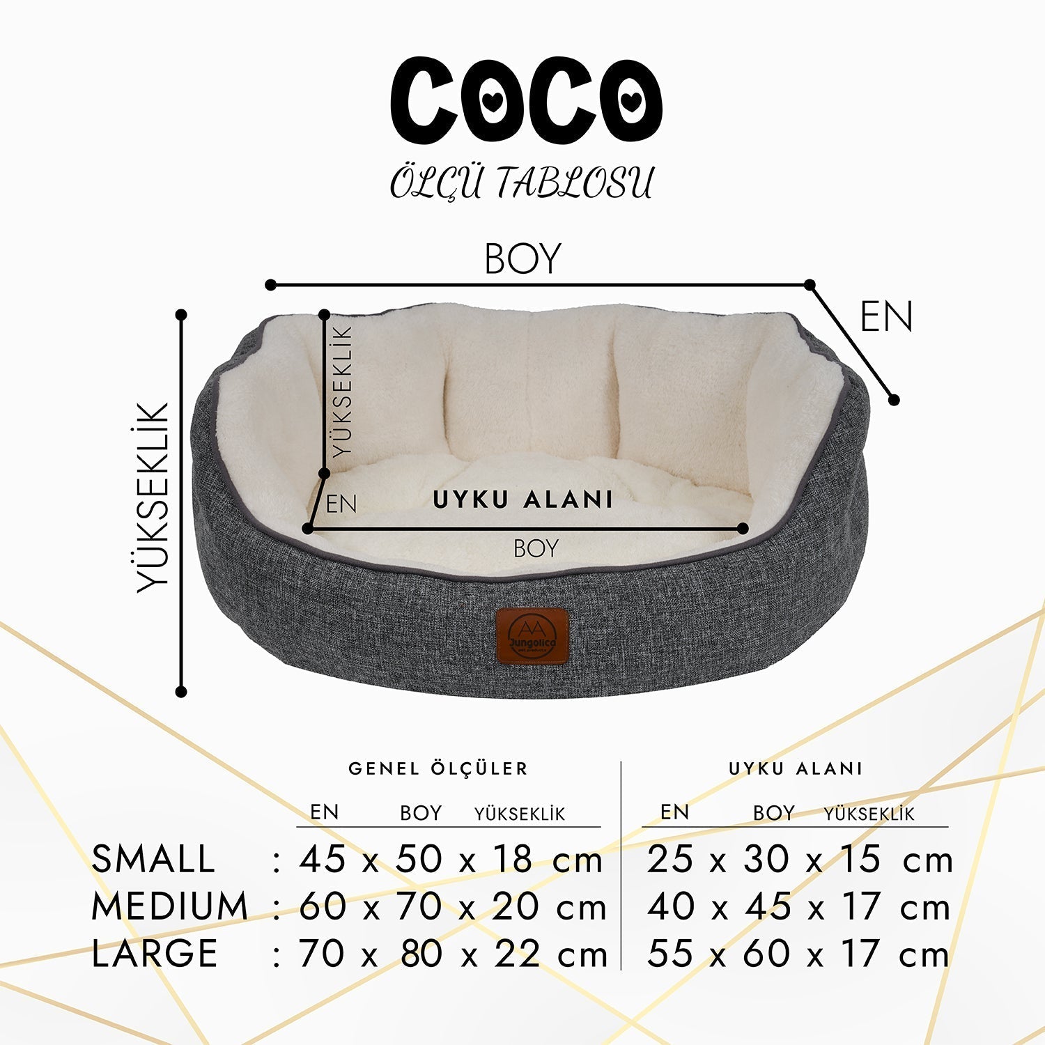 Petbebek™, Çift Taraflı Minderli, Ultra Yumuşak, Kaydırmaz Tabanlı, Yıkanabilir Kedi ve Köpek Yatağı (Açık Gri)