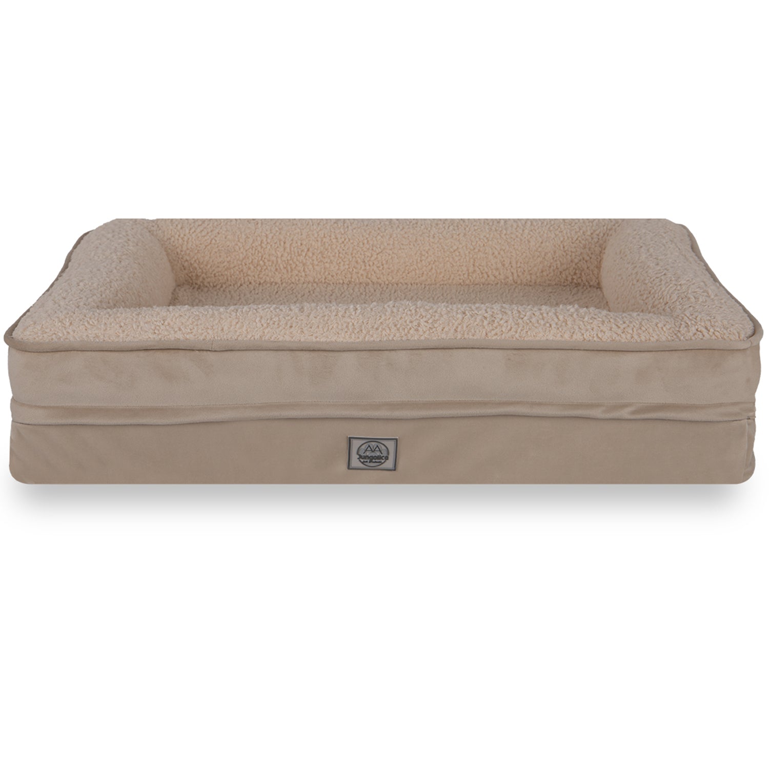 Petbebek™, Visco Süngerli, Ultra Yumuşak, %100 Su Geçirmez Alezli, Çıkarılabilir Kılıflı, Kedi ve Köpek Yatağı (Krem & Bej)