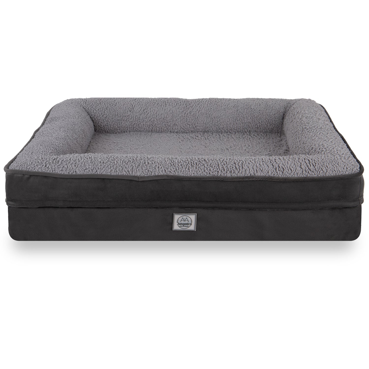 Petbebek™, Visco Süngerli, Ultra Yumuşak, %100 Su Geçirmez Alezli, Çıkarılabilir Kılıflı, Kedi ve Köpek Yatağı (Antrasit & Gri)