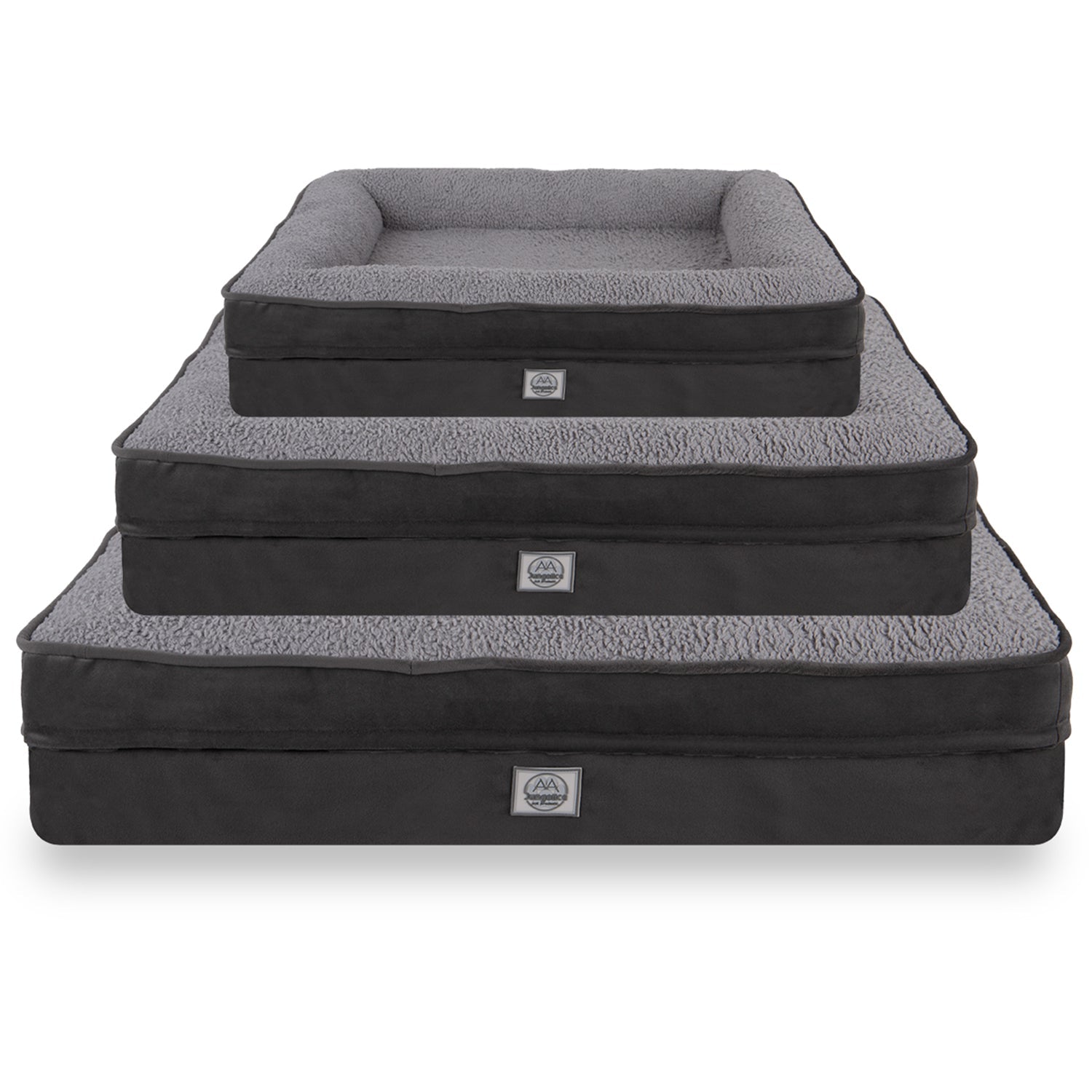 Petbebek™, Visco Süngerli, Ultra Yumuşak, %100 Su Geçirmez Alezli, Çıkarılabilir Kılıflı, Kedi ve Köpek Yatağı (Antrasit & Gri)