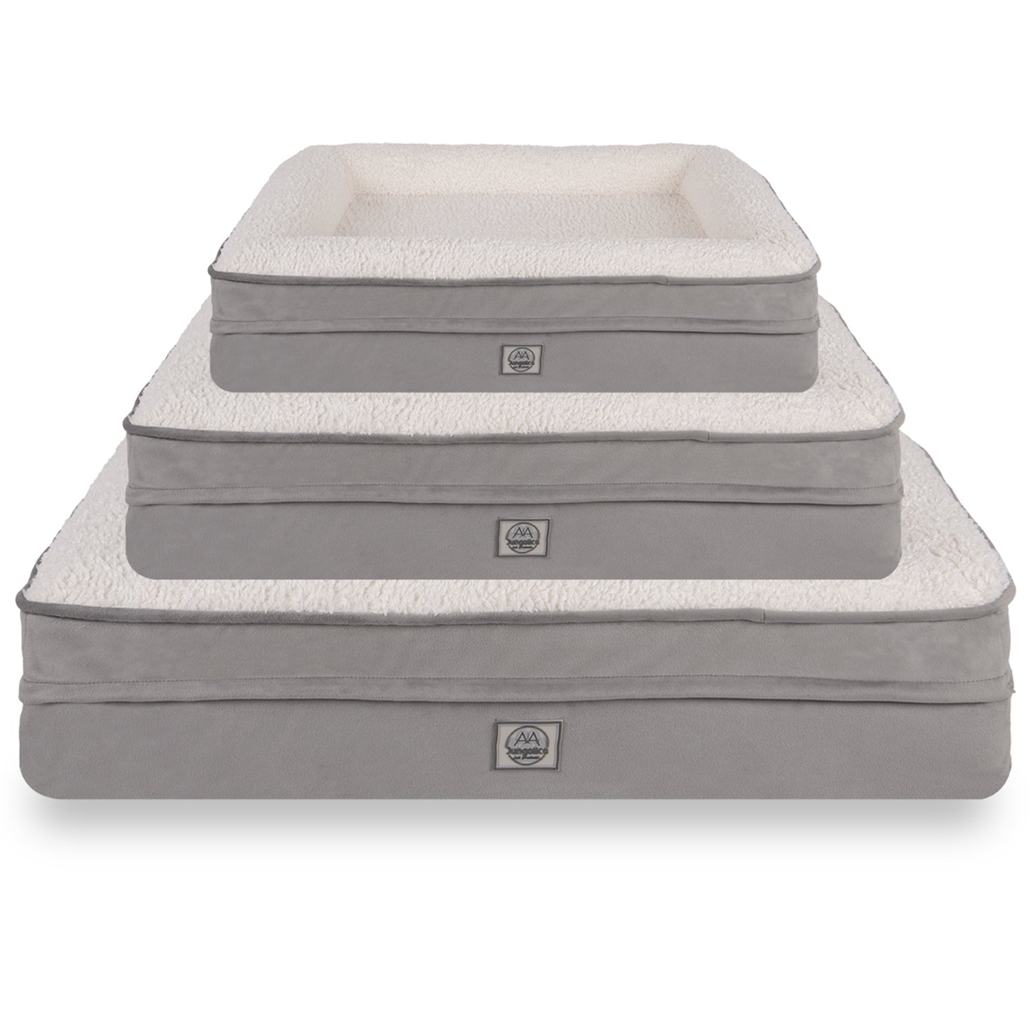 Petbebek™, Visco Süngerli, Ultra Yumuşak, %100 Su Geçirmez Alezli, Çıkarılabilir Kılıflı, Kedi ve Köpek Yatağı (Gri & Beyaz)