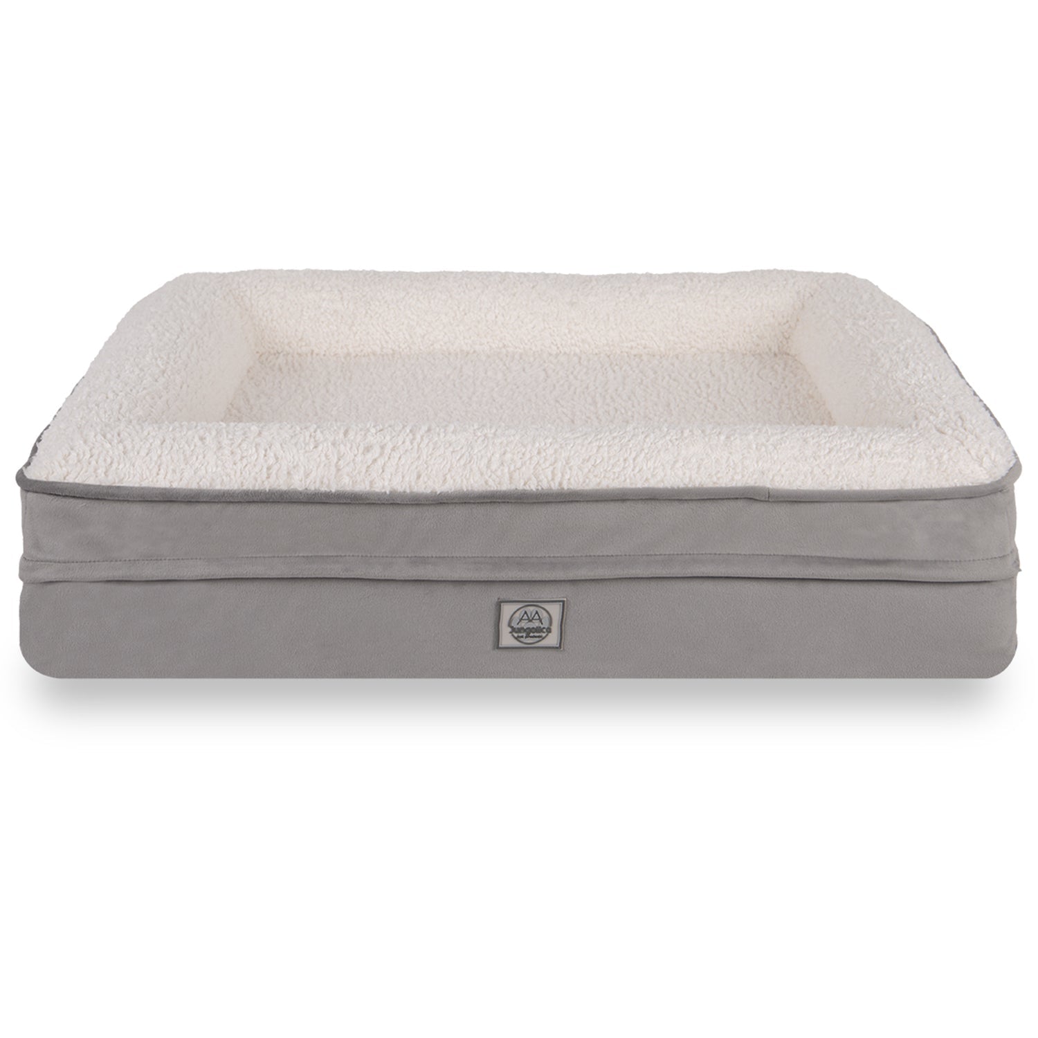 Petbebek™, Visco Süngerli, Ultra Yumuşak, %100 Su Geçirmez Alezli, Çıkarılabilir Kılıflı, Kedi ve Köpek Yatağı (Gri & Beyaz)