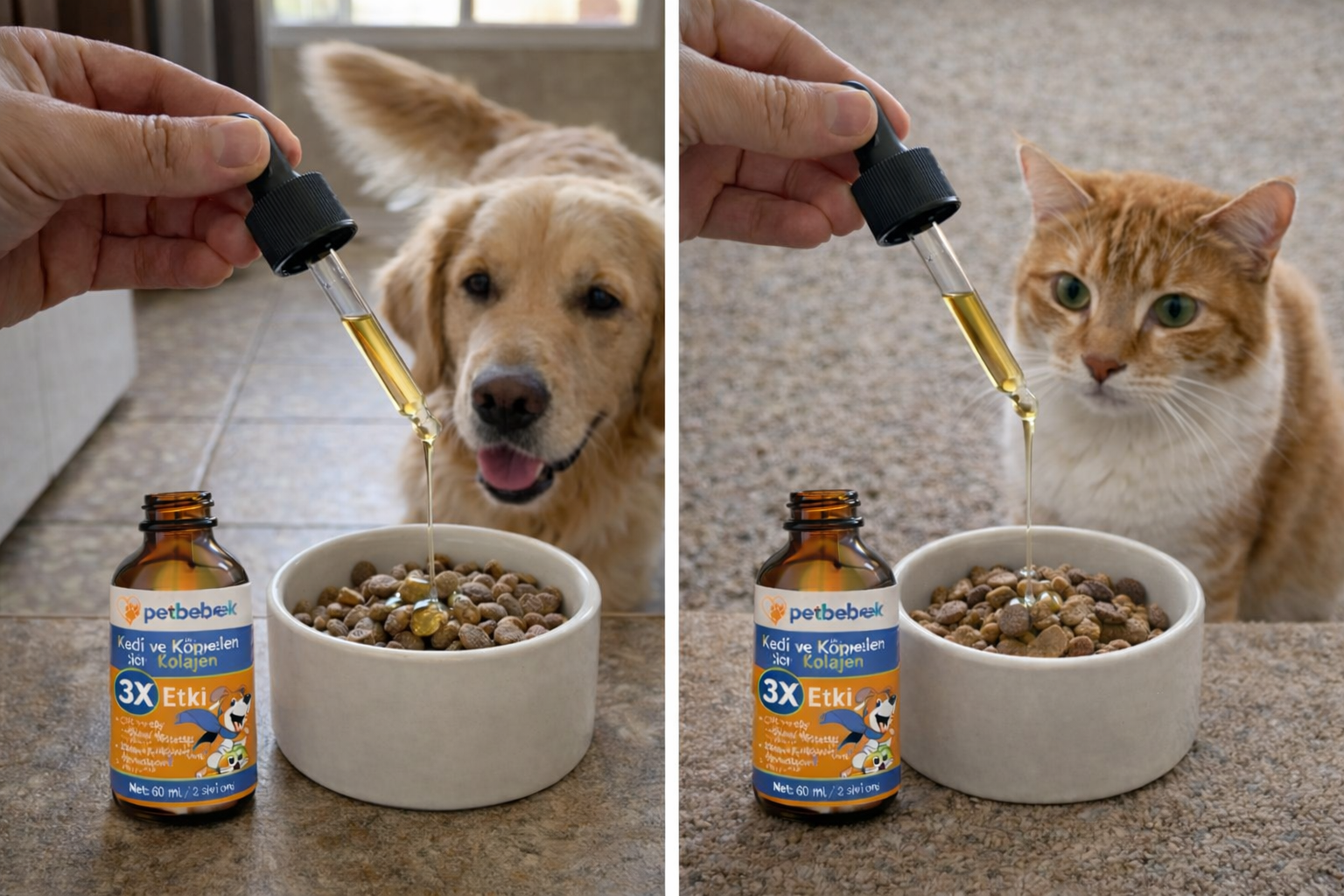 Petbebek™ Kedi ve Köpekler İçin 3 Kat Etkili Premium Sıvı Kolajen