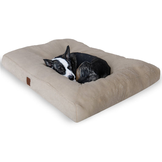 Petbebek™ Max, Ultra Yumuşak, Kaydırmaz Tabanlı, Konforlu Kedi ve Köpek Minderi (Ekru)