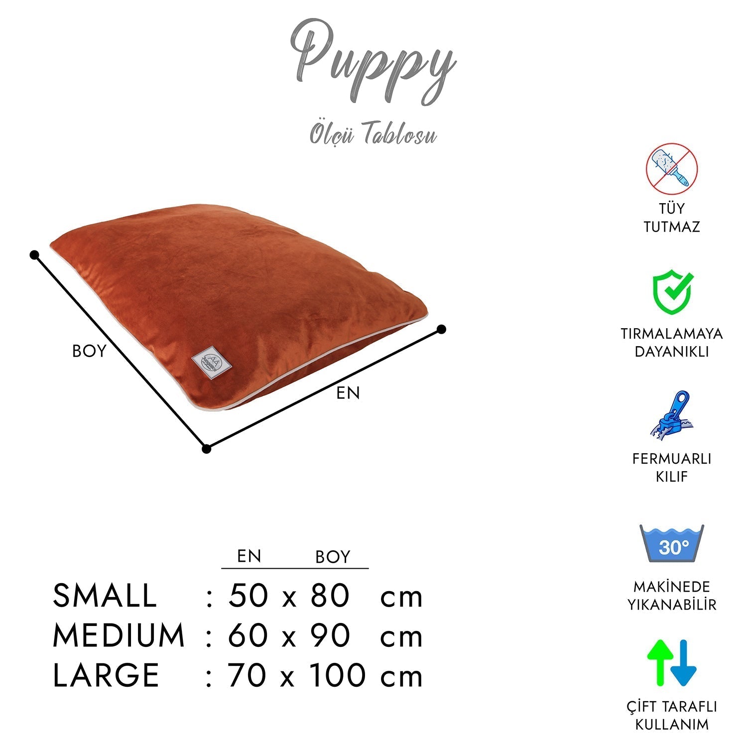 Petbebek™, Tırmalamaya Dayanıklı, Tüy Tutmayan Kumaş, Çıkarılabilir Kılıflı, Kedi, Köpek Yer Minderi (Gri)