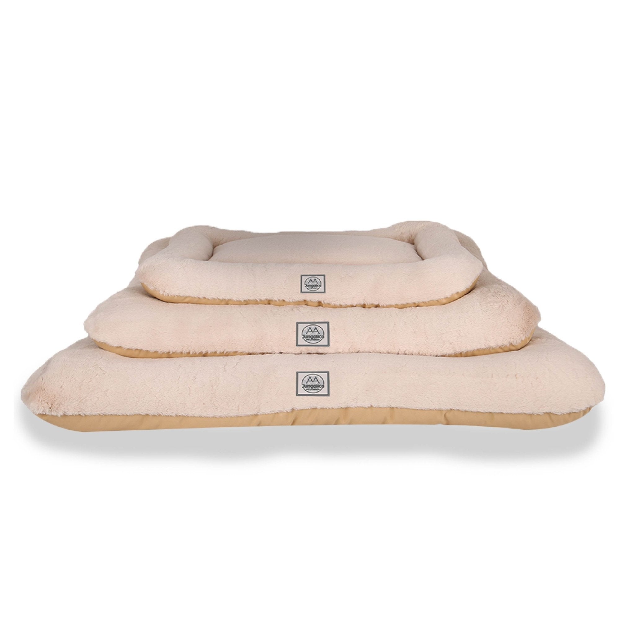 Petbebek™, %100 Su Geçirmez Alezli, Çift Taraflı, Dört Mevsim Kullanılabilen Kedi ve Köpek Yatağı (Bej)