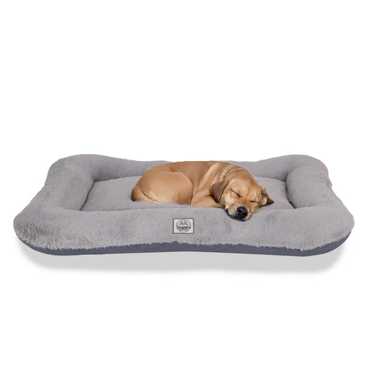 Petbebek™ Sally, %100 Su Geçirmez Alezli, Çift Taraflı, Dört Mevsim Kullanılabilen Kedi ve Köpek Yatağı (Gri)