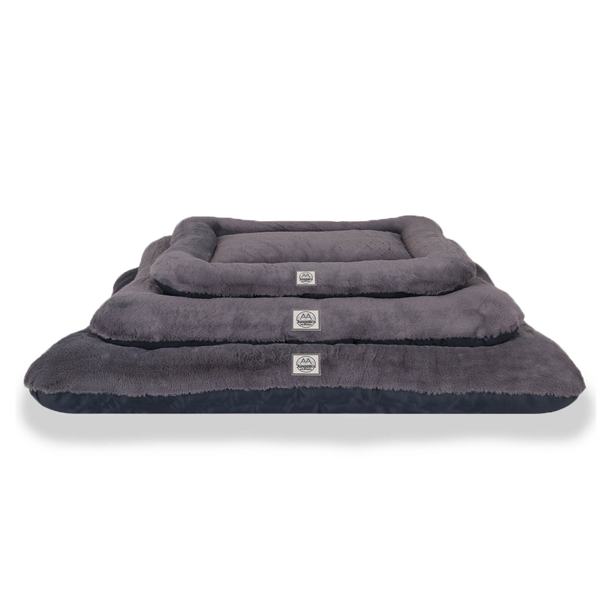Petbebek™, %100 Su Geçirmez Alezli, Çift Taraflı, Dört Mevsim Kullanılabilen Kedi ve Köpek Yatağı (Koyu Gri-Antrasit)