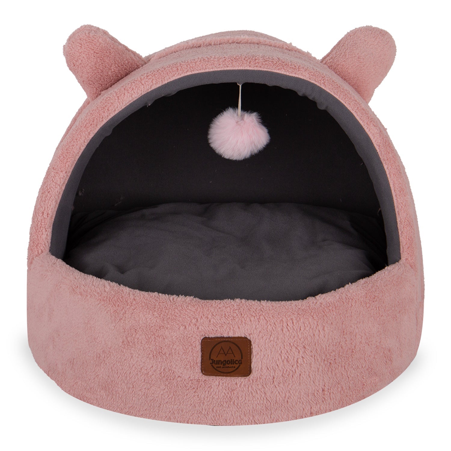 Petbebek™, Çıkarılabilir Minderli, Ultra Yumuşak, Konforlu, Üstü Kapalı Tasarım Kedi Yatağı (Pembe)