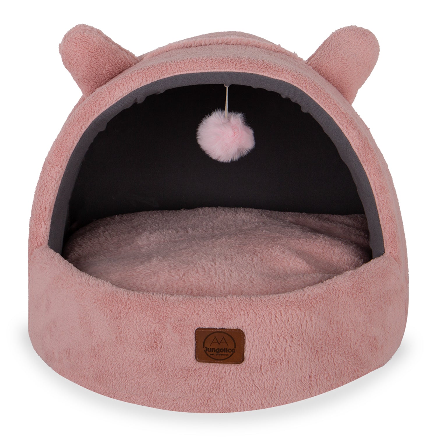 Petbebek™, Çıkarılabilir Minderli, Ultra Yumuşak, Konforlu, Üstü Kapalı Tasarım Kedi Yatağı (Pembe)