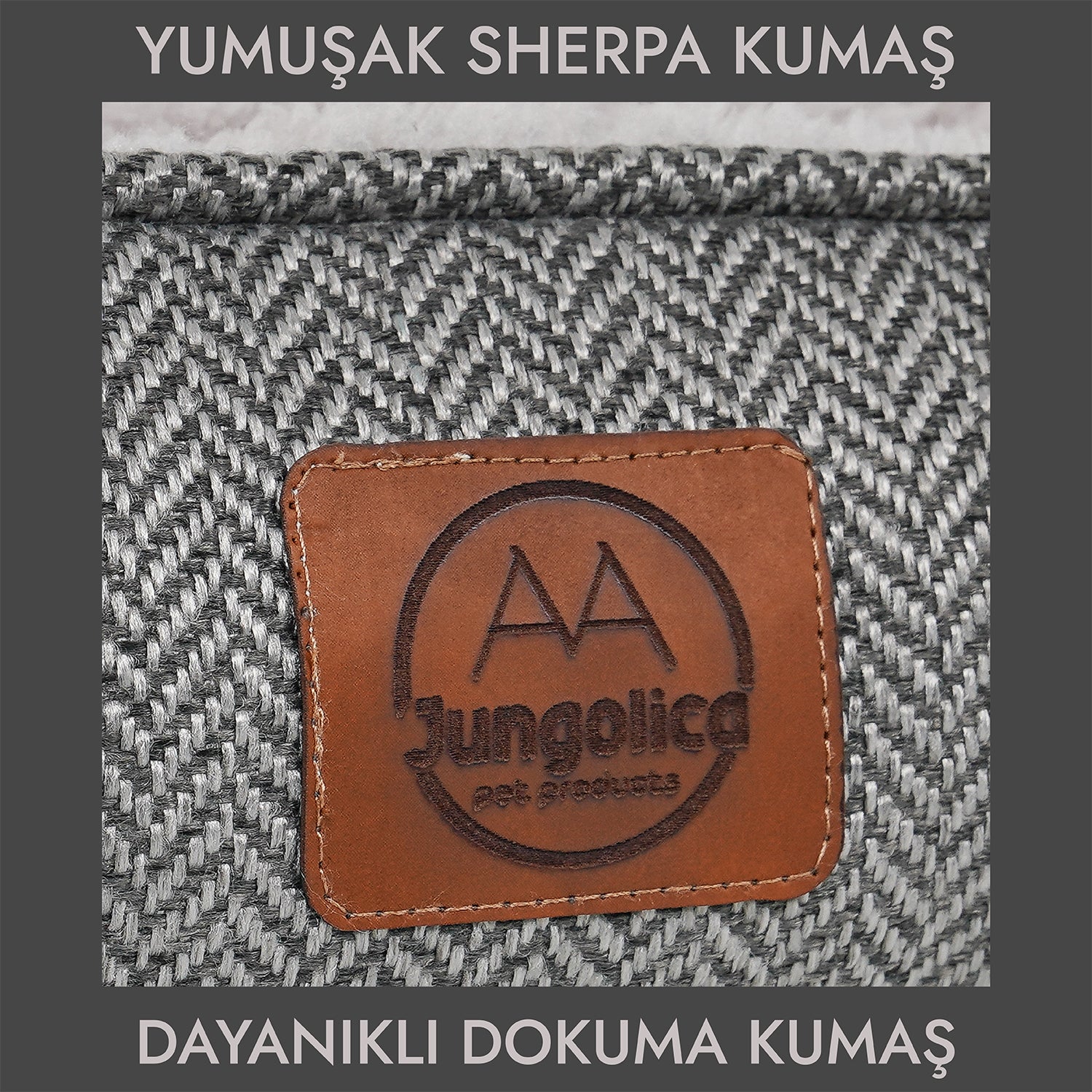 Petbebek™, Çift Taraflı Minderli, Kaydırmaz Tabanlı, Yıkanabilir, Yüksek Kaliteli Kedi ve Köpek Yatağı (Gri)