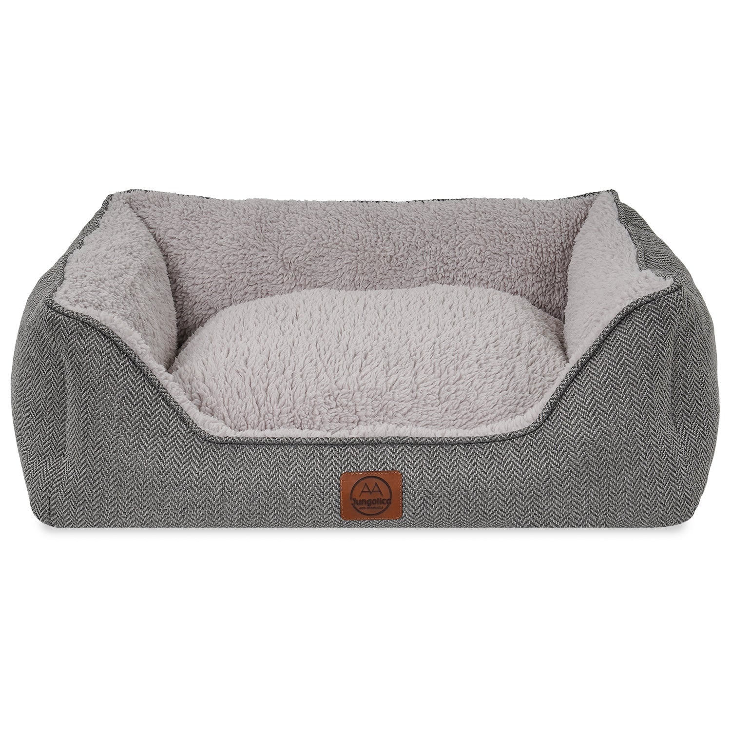 Petbebek™, Çift Taraflı Minderli, Kaydırmaz Tabanlı, Yıkanabilir, Yüksek Kaliteli Kedi ve Köpek Yatağı (Gri)